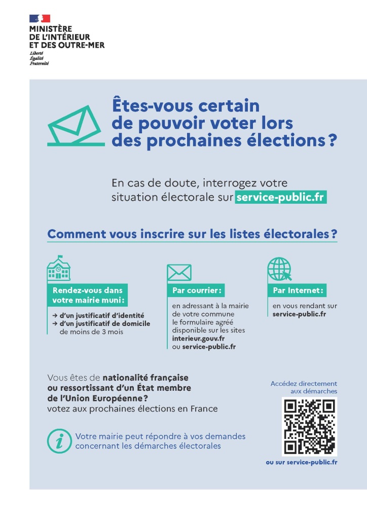 INSCRIPTIONS SUR LES LISTES ÉLECTORALES