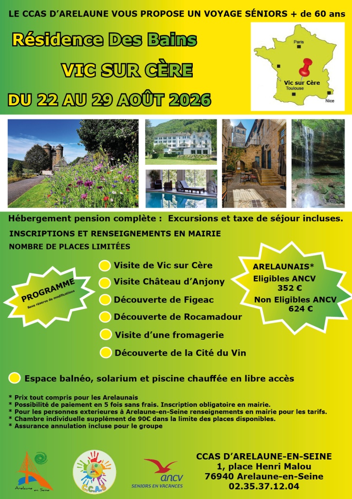 Voyage Séniors : direction Vic-sur-Cère !