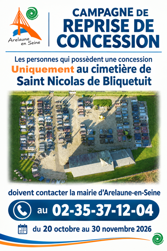 📢 INFORMATION MUNICIPALE – CAMPAGNE DE REPRISE DE CONCESSIONS FUNÉRAIRES